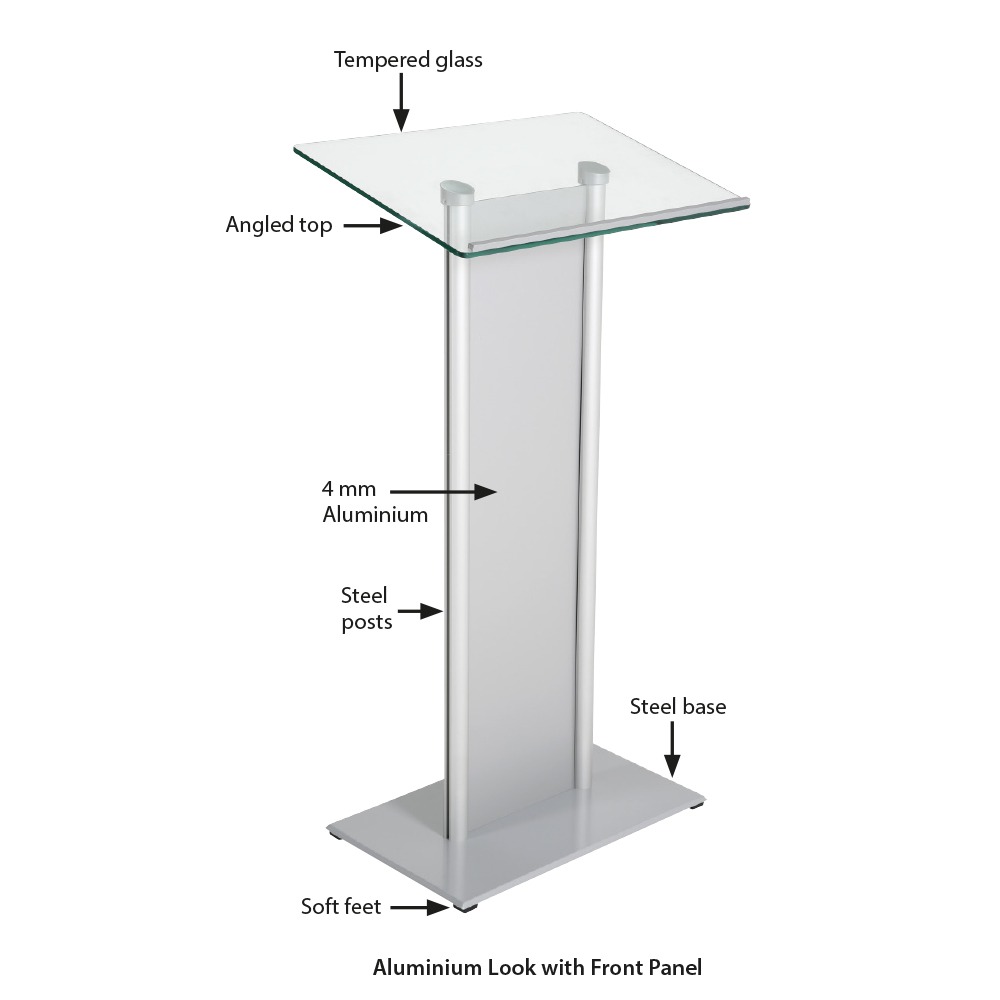 Tempered Glass Podium With Front Panel MT Displays