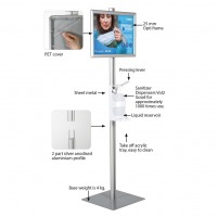 Hand Stanitizer Floor Stand With Opti Frame Vol2