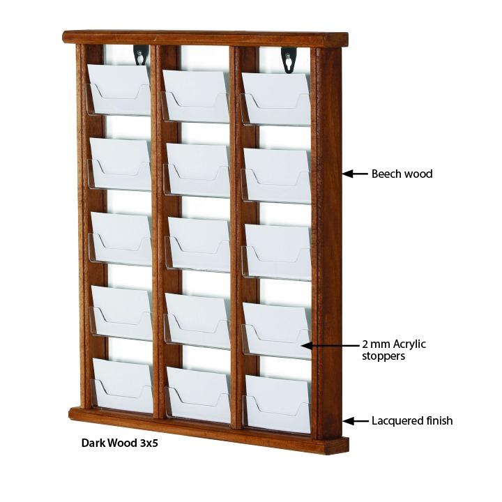 Wall Mount Wooden Card Holder MT Displays